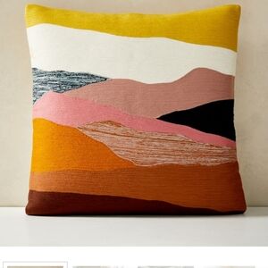 West Elm Crewel Landscape Pillow Covers (2)